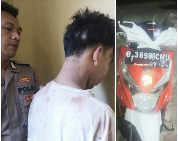 Polsek Kota Agung Dibantu Warga Tangkap Pencuri Motor di Masjid&nbsp;Teba