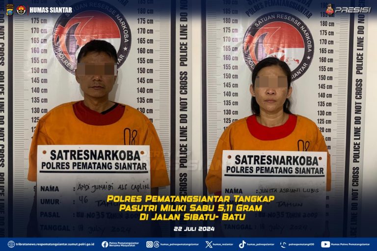 Miliki Sabu 5,11 Gram Pasutri di Jalan Sibatu-batu Diringkus&nbsp;Polisi